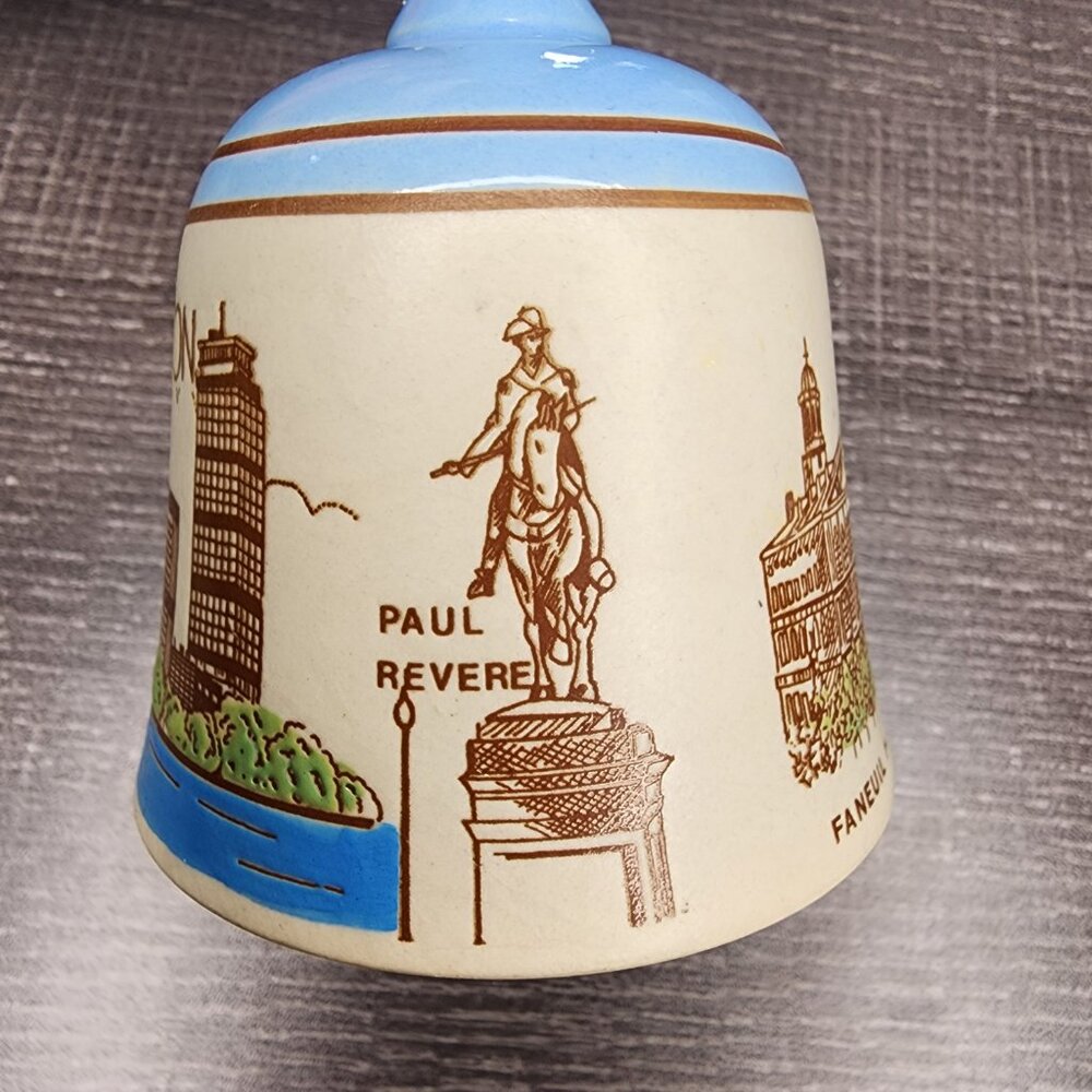 Vintage Porcelain Bell Boston, MA landmarks Paul Revere Faneuil Hall USS 5.5” - Picture 3 of 9